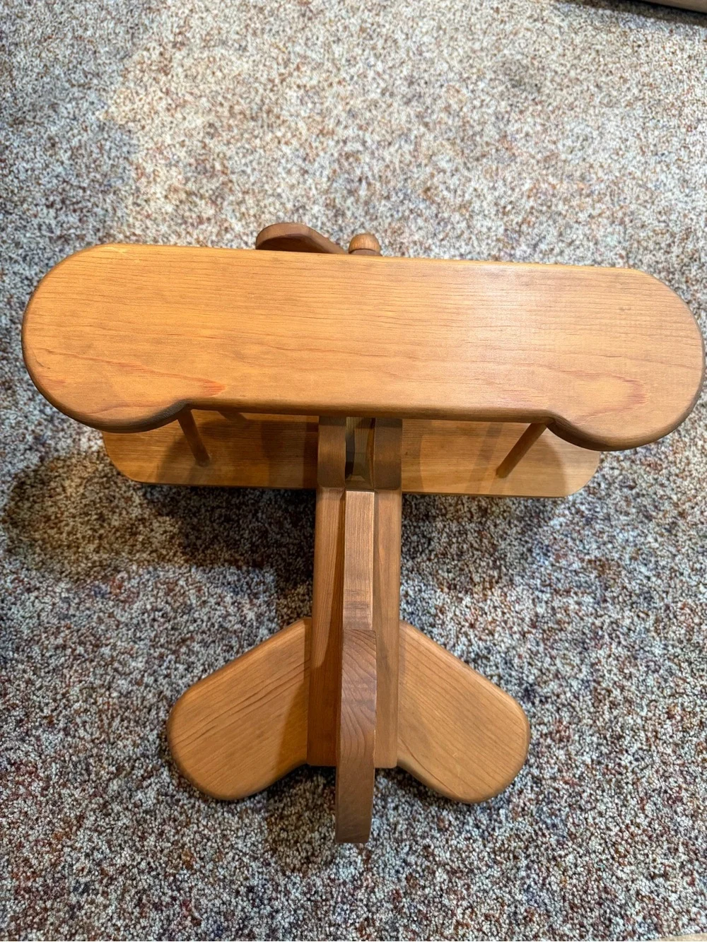 Handcrafted Wooden Biplane Toy - Natural Wood -5” Wingspan